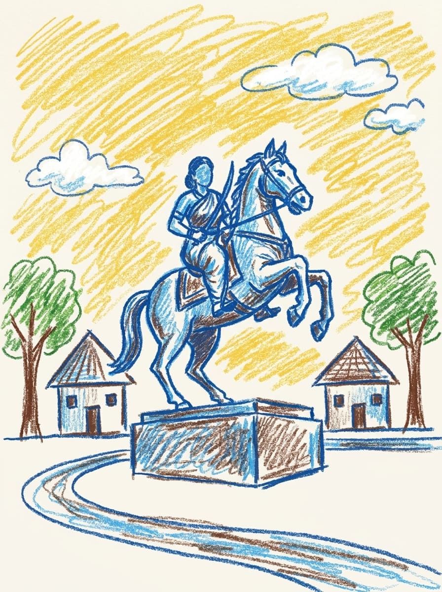 Hubli, Karnataka crayon illustration